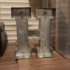 Metallic Letter 'H' Decor